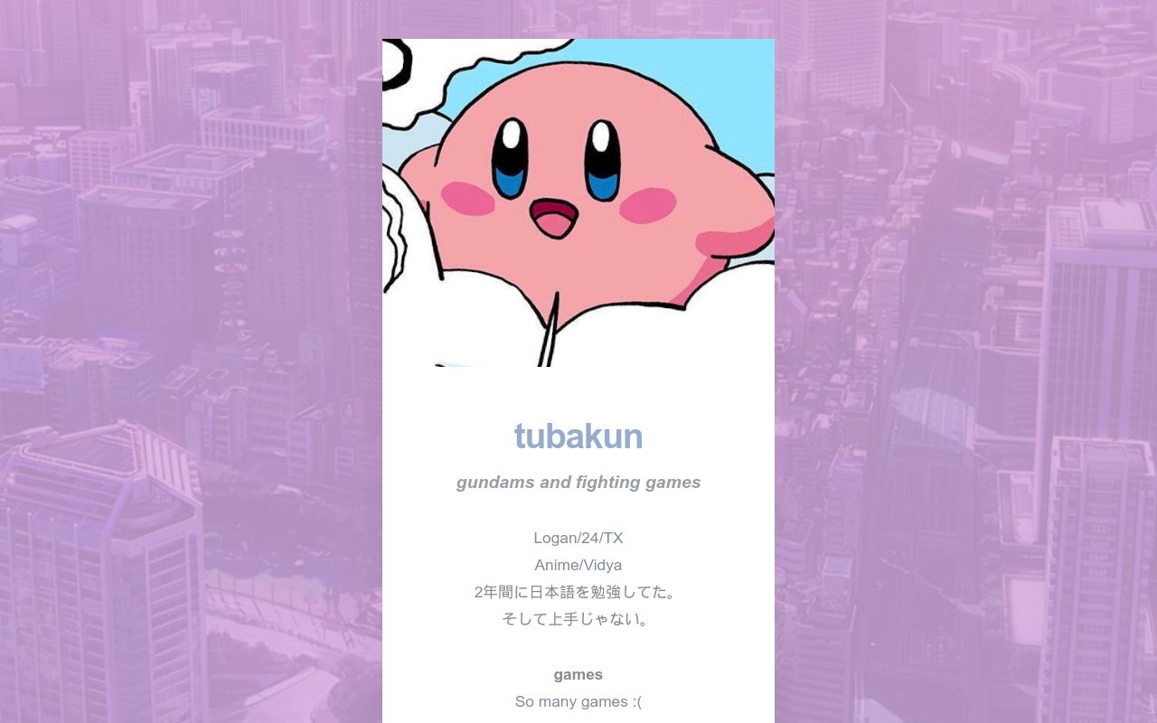 Carrd profile picture for @tuba